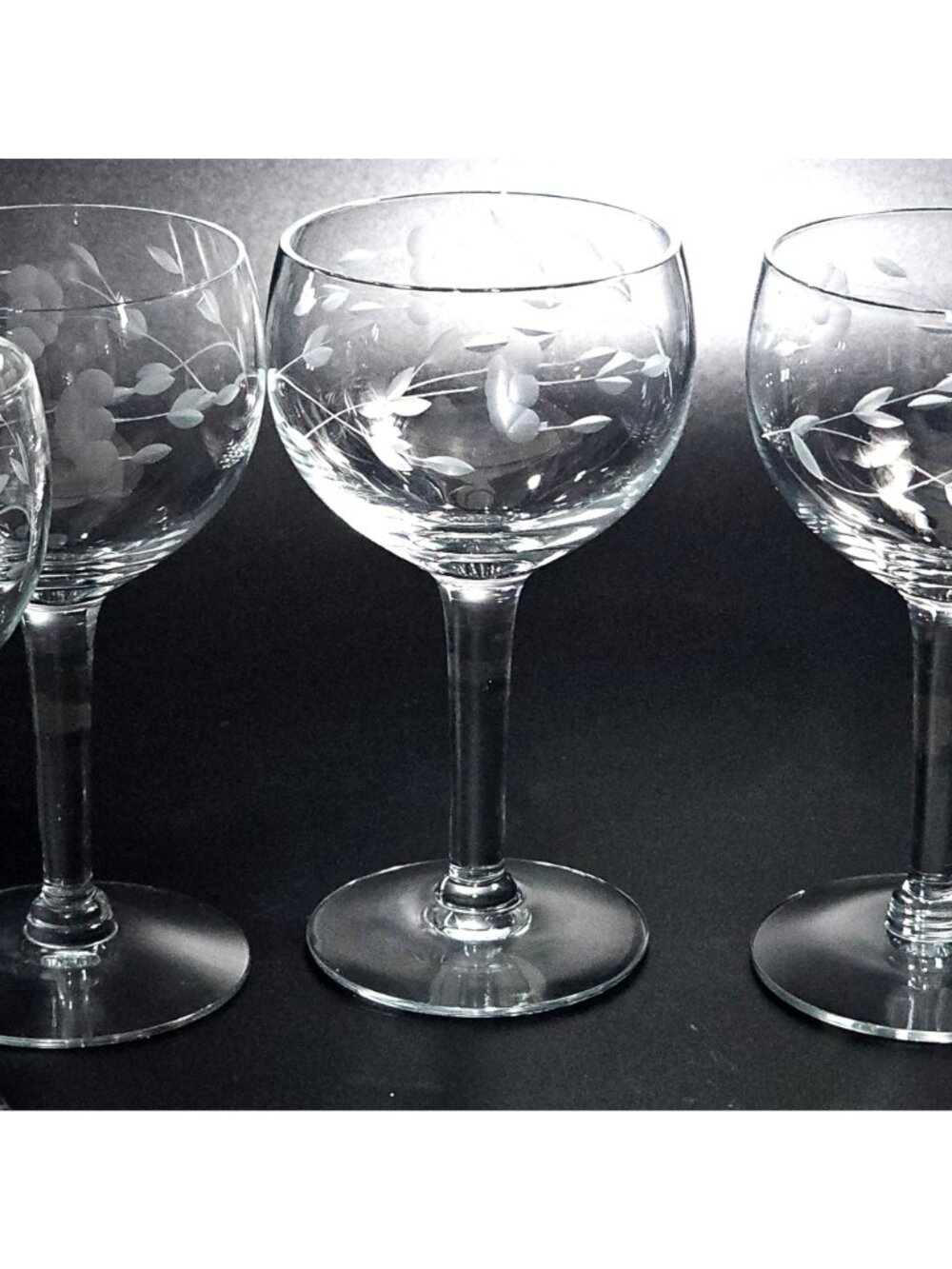 4 Princess House Heritage Cocktail Glasses 5" vtg crystal floral design liqueurs - Picture 6 of 8